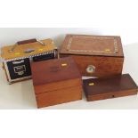 Spirit of St Louis radio alarm clock, Crown + Rose boxed tankard, small mahogany box and cigar box