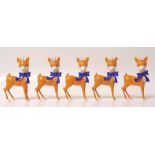 5 plastic Babycham deers (Babycham Dry design) Condition report: see terms and conditions