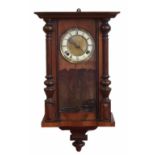 Edwardian 8 day wall clock Condition report: see terms and conditions