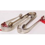 Three pairs of George lll silver sugar tongs Condition report: see terms and conditions