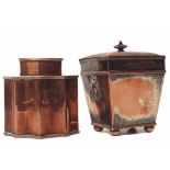 2 19th century copper tea caddy Condition report: see terms and conditions