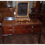 Edwardian dressing table base and satinwood swing framed mirror Condition report: see terms and