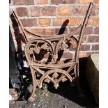 Pair of 19th century cast iron garden bench ends. Condition report: see terms and conditions