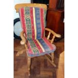 Victorian style farmhouse rocking chair Condition report: see terms and conditions