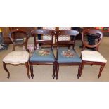 Pair of Victorian mahogany dining chairs and two others Condition report: see terms and conditions