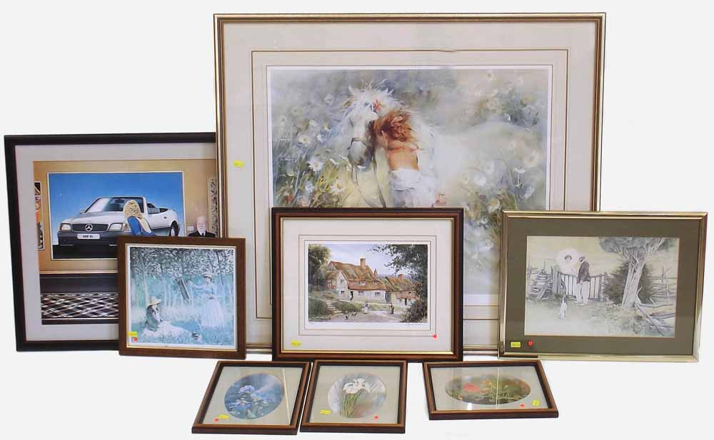 Willem Haenraets signed print, Trist print and six other prints. Condition report: see terms and