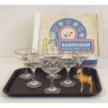 Babycham 6 glass boxed arty pack and a Beswick Chamois Condition report: see terms and conditions