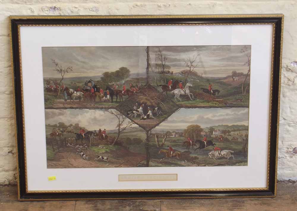 Stewart coloured and framed hunting print and one other titled 'Hunting Incidents' Condition report: