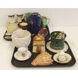 Collection of mixed Art Deco pottery to include Crown Devon, Beswick honey pot, Sylval, Wade, etc