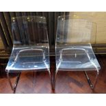 Pair of chrome clear plastic kitchen chairs Condition report: see terms and conditions