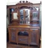 Edwardian mirror - back sideboard Condition report: see terms and conditions