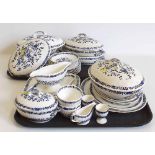 Minton gower pattern blue and white dinner service Condition report: see terms and conditions