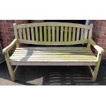 Hardwood garden bench Condition report: see terms and conditions