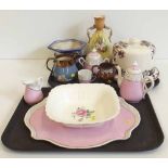 Victorian stilton cover, Spode's jewel dish, 2 pieces lustre etc Condition report: see terms and