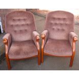 Pair of cintique fireside chairs Condition report: see terms and conditions