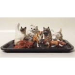 Two Beswick cats, three dogs and two foxes Condition report: see terms and conditions