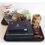 Masons vase, Doulton plate, Crown Ducal charger, Elton Terrier, Doulton Terrier, Indian Tree jug and