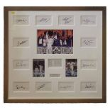 Framed England Test Cricket Team 'Unbeaten 2004' bearing 12 signitures 80x76cm Condition report: see