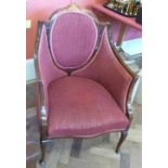 Edwardian mahogany framed upholstered chair. Condition report: see terms and conditions