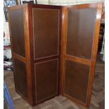 Victorian mahogany 3 fold screen Condition report: see terms and conditions