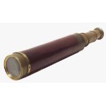 Brass and mahogany four drawer telescope Condition report: see terms and conditions