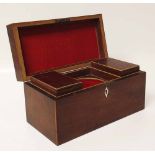 Geo III mahogany tea caddy Condition report: see terms and conditions