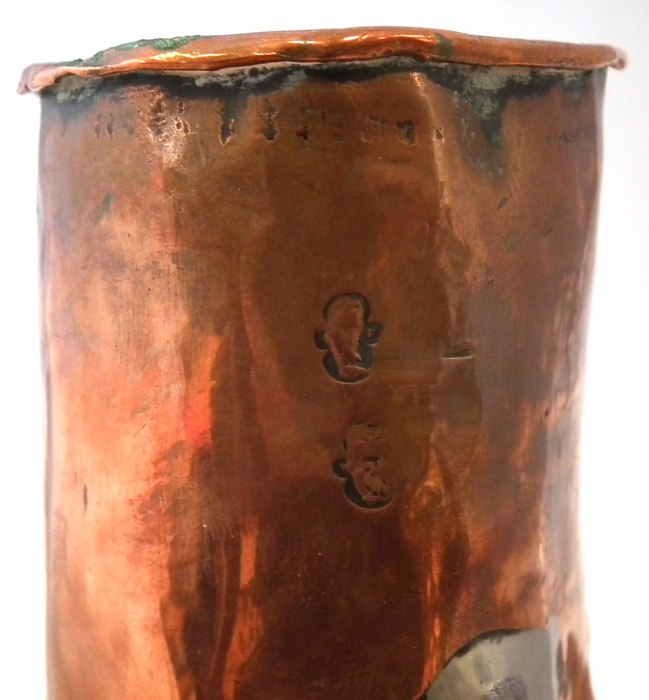 Copper 4 gallon fuel measure, marked 'J. Hutton 30 Cleveland Square' with stamped '4 Gallons' to - Image 12 of 12