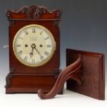 Mahogany bracket clock, early - mid 19th century, cream painted Roman dial named G. Taylor,