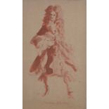 Feliks Topolski (1907-1989), Isaac Newton, signed and dated 1939, sepia ink and wash, 42.5 x 24.