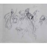 Feliks Topolski (1907-1989), Hussars, signed, pencil sketch, 28 x 33cm.; 11 x 13in. Artists'