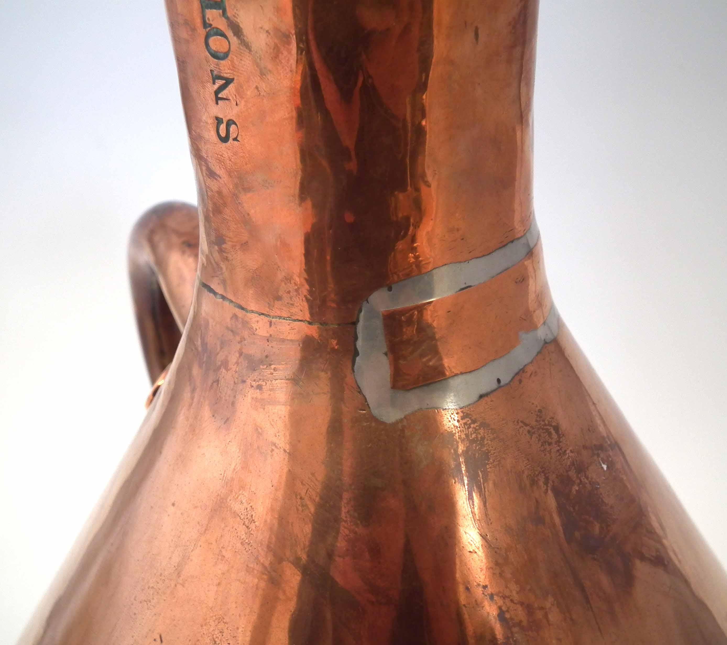 Copper 4 gallon fuel measure, marked 'J. Hutton 30 Cleveland Square' with stamped '4 Gallons' to - Image 10 of 12