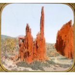 Thirty-nine glass magic lantern slides of views of west and central United States, produced by