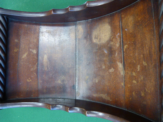 Mahogany cheese coaster circa 1830 with rope twist ends (no casters), length 44cm - Image 5 of 11