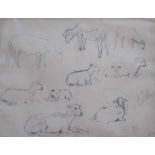 Pierre Adolphe Valette (1876-1942), Sheep sketches, authenticated on verso by Cecilia Lyon, black