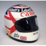 Arai 1:1 full scale replica of the Nigel Mansell Quantum helmet, size M, with Labatt's and Canon