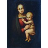 Italian School, 19th century, Madonna and child, oil on panel, 27.5 x 20cm.; 10.75 x 7.75in.