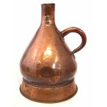 Copper 4 gallon fuel measure, marked 'J. Hutton 30 Cleveland Square' with stamped '4 Gallons' to