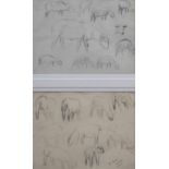 Pierre Adolphe Valette (1876-1942), Sheep sketches, two sheets mounted in one frame, one sheet dated