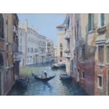 Bob Richardson (1938-), "Canal, Venice", signed, titled and dated 1984 on gallery label - 'Tib