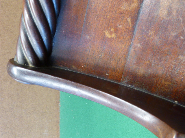 Mahogany cheese coaster circa 1830 with rope twist ends (no casters), length 44cm - Image 9 of 11