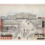 After Laurence Stephen Lowry (1887-1976), "Station Approach", signed in pencil in the margin, with