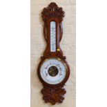 Late Victorian oak aneroid barometer Condition report: see terms and conditions