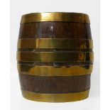 Brass banded oak barrel Condition report: see terms and conditions