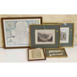 Quantity of assorted framed engravings & maps Condition report: see terms and conditions