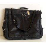 Harrods black leather suit carrier. Condition report: see terms and conditions