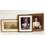 Portrait of a Woman, W.A. Hawthorne and two other pictures. Condition report: see terms and