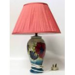 Moorcroft anemone lamp base complete with shade. Condition report: see terms and conditions