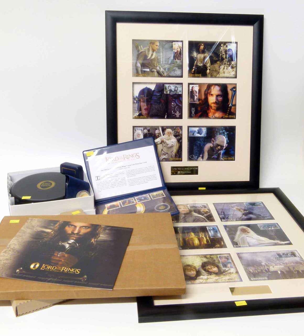 Lord of the Rings collection including gold coin first day cover and a five coin set. Condition