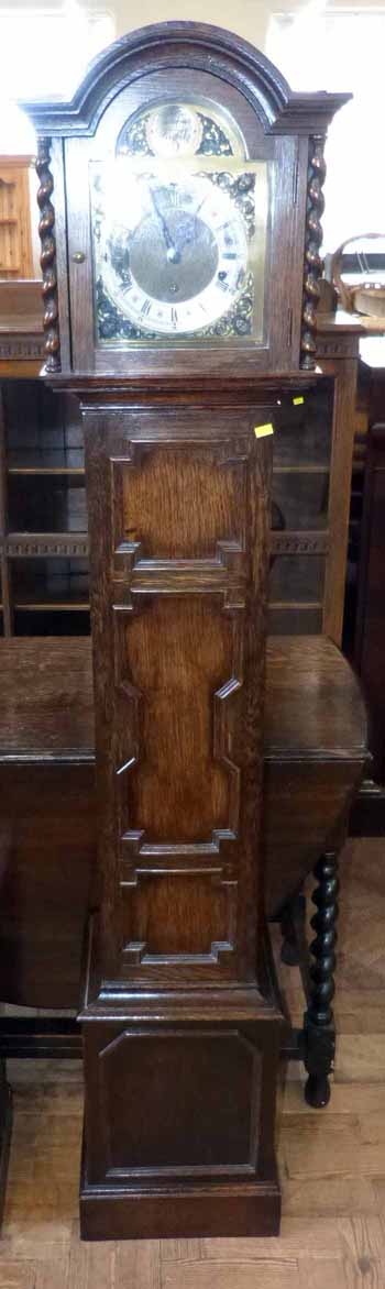 Early 20th century oak cased grandmother clock Condition report: see terms and conditions