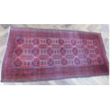 Persian red ground carpet 184 x 88cm. Condition report: see terms and conditions